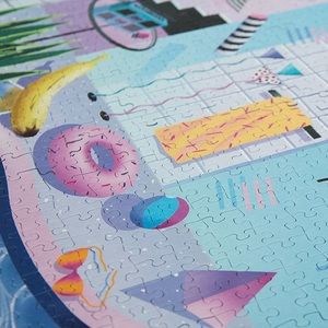 Poolside 1000 Piece Jigsaw Puzzle Cloudberries 80’s Retro Art
